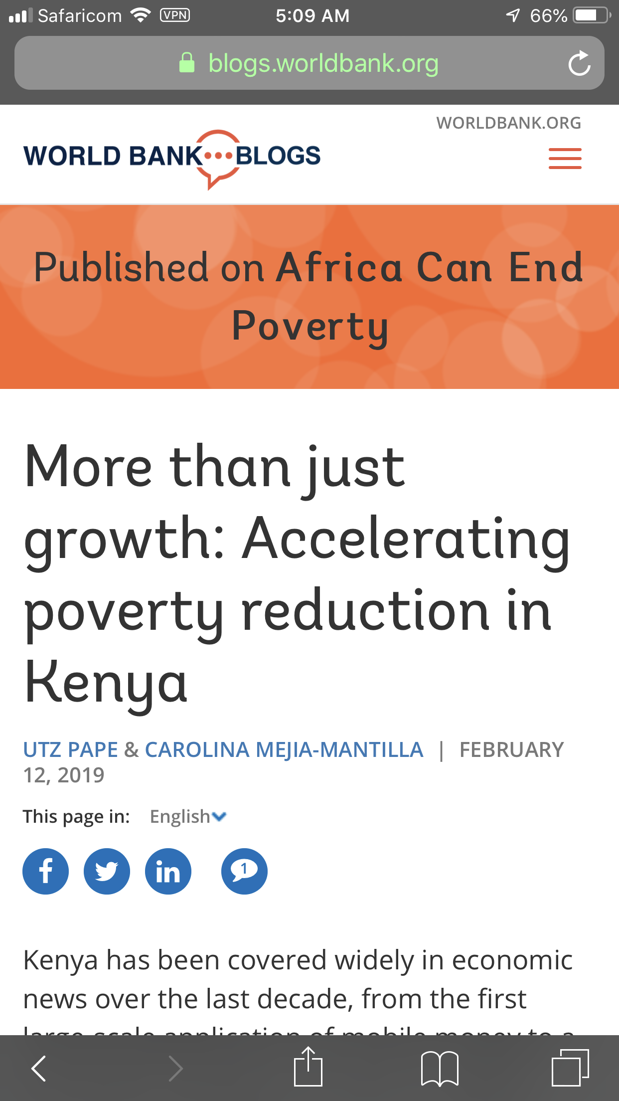 Accelerating poverty Reduction in Kenya